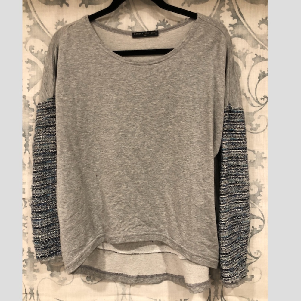 Generation Love Embroider Sleeve Pullover Sweater
